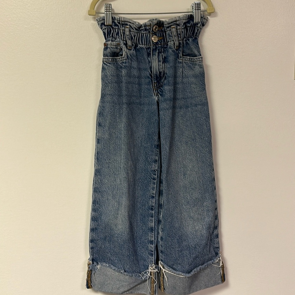 Girls Zara paper-bag waist jeans